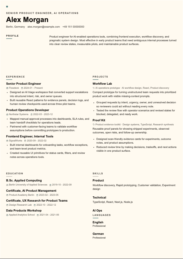 Modern Product document preview