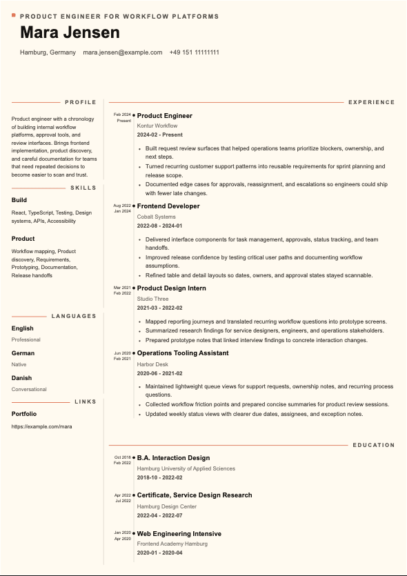 Sidebar Timeline document preview